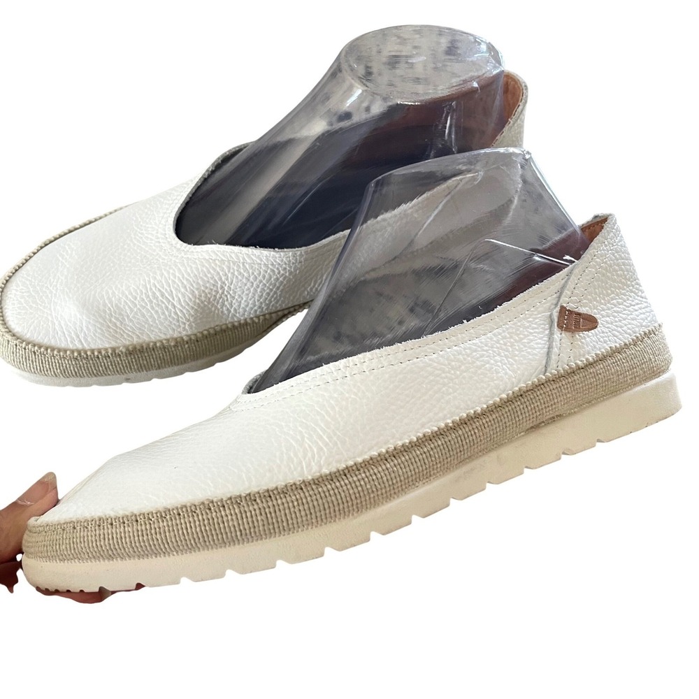 Verbenas Noelia Women 40 White Leather Espadrille Coastal Minimalist Spain Shoes